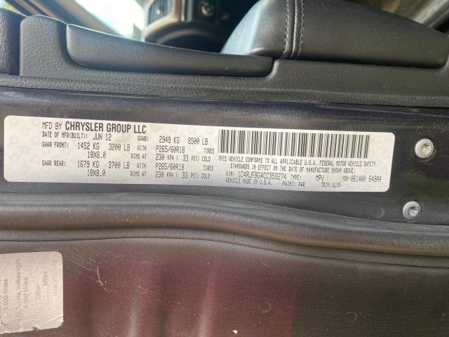 Photo 10 from auction – 2012 JEEP GRAND CHER with VIN 1C4RJFBG4CC359274