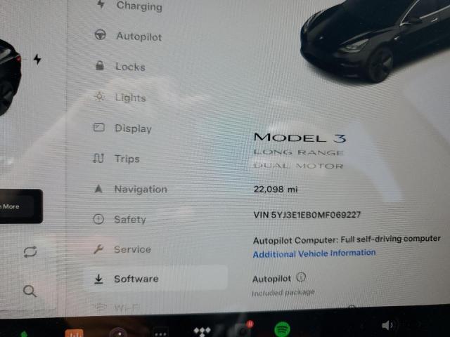 Photo 9 from auction – 2021 TESLA MODEL 3 with VIN 5YJ3E1EB0MF069227