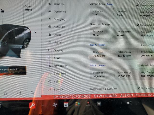 Photo 9 from auction – 2020 TESLA MODEL Y with VIN 5YJYGDEF7LF014003