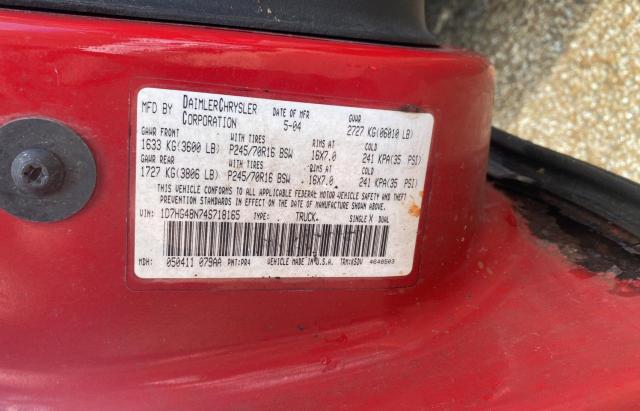Photo 10 from auction – 2004 DODGE DAKOTA QUA with VIN 1D7HG48N74S718165