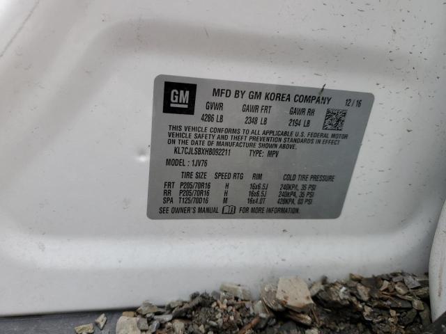Photo 14 from auction – 2017 CHEVROLET TRAX 1LT with VIN KL7CJLSBXHB092211
