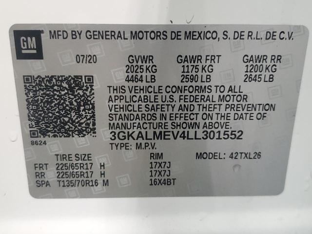 Photo 14 from auction – 2020 GMC TERRAIN SL with VIN 3GKALMEV4LL301552