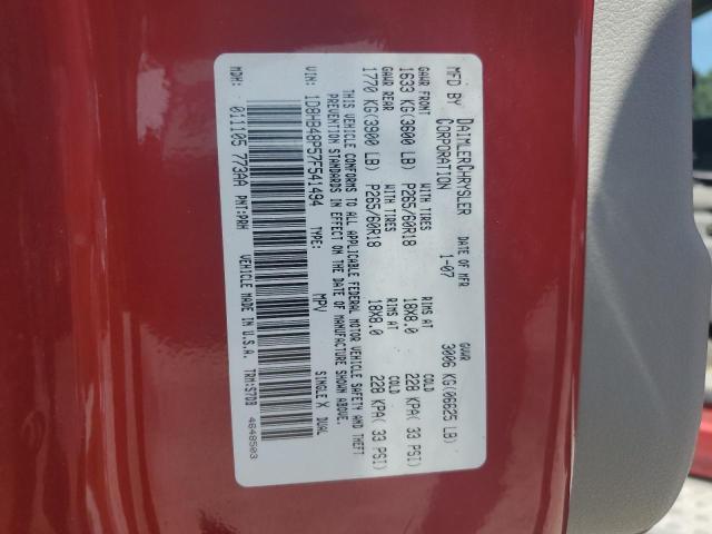 Photo 14 from auction – 2007 DODGE DURANGO SL with VIN 1D8HB48P57F541494