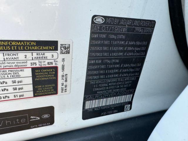 Photo 10 from auction – 2019 LAND ROVER DISCOVERY with VIN SALRG2RV6KA094579