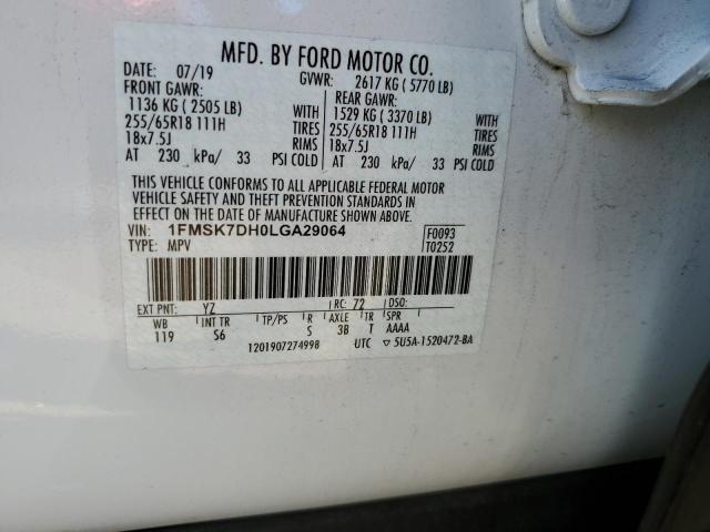 Photo 14 from auction – 2020 FORD EXPLORER X with VIN 1FMSK7DH0LGA29064