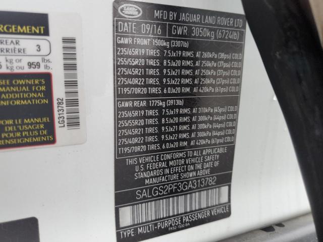 Photo 14 from auction – 2016 LAND ROVER RANGE ROVE with VIN SALGS2PF3GA313782