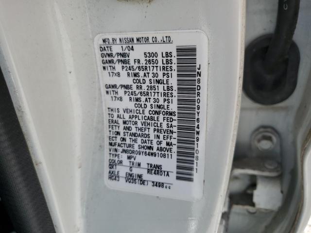 Photo 14 from auction – 2004 NISSAN PATHFINDER with VIN JN8DR09Y64W910811