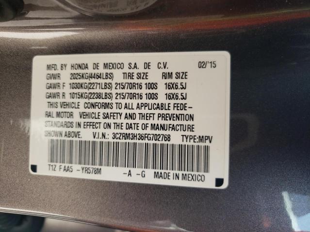 Photo 14 from auction – 2015 HONDA CR-V LX with VIN 3CZRM3H36FG702768