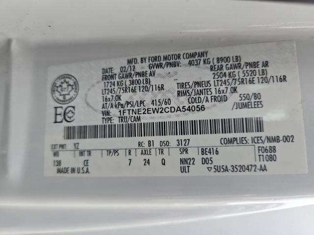 Photo 10 from auction – 2012 FORD ECONOLINE with VIN 1FTNE2EW2CDA54056