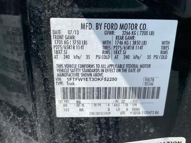 Photo 10 from auction – 2013 FORD F150 SUPER with VIN 1FTFW1ET3DKF52250