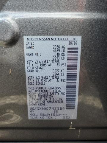 Photo 14 from auction – 2017 NISSAN ROGUE S with VIN 5N1AT2MT4HC742564