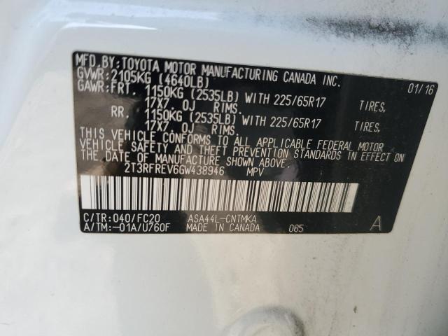 Photo 14 from auction – 2016 TOYOTA RAV4 XLE with VIN 2T3RFREV6GW438946