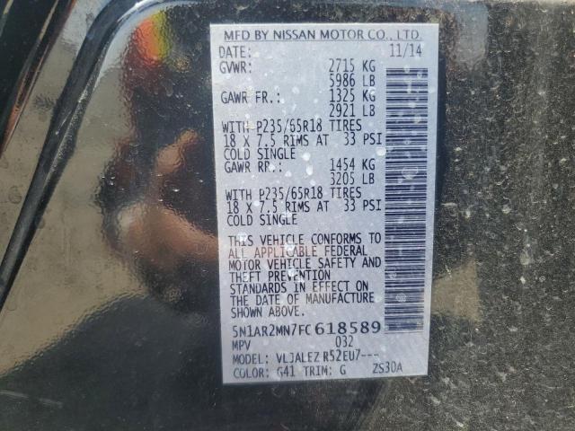 Photo 14 from auction – 2015 NISSAN PATHFINDER with VIN 5N1AR2MN7FC618589