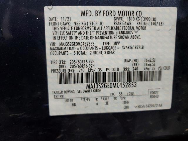 Photo 14 from auction – 2021 FORD ECOSPORT S with VIN MAJ3S2GE0MC452853