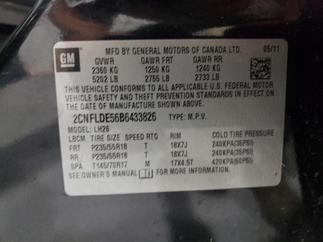 Photo 14 from auction – 2011 CHEVROLET EQUINOX LT with VIN 2CNFLDE56B6433826