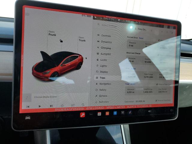 Photo 9 from auction – 2018 TESLA MODEL 3 with VIN 5YJ3E1EA1JF052259