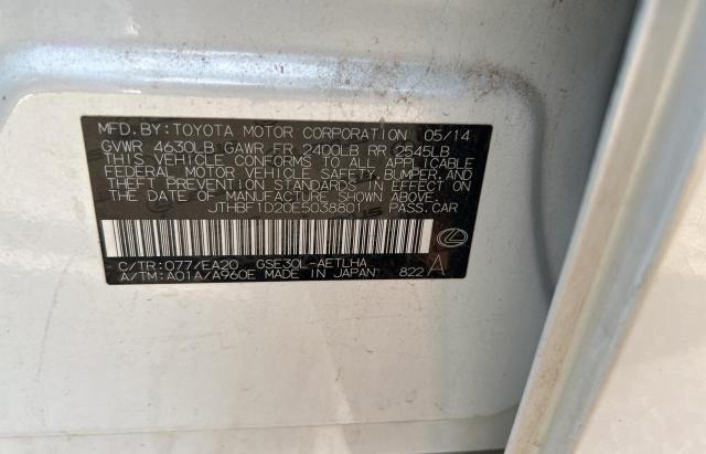 Photo 10 from auction – 2014 LEXUS IS 250 with VIN JTHBF1D20E5038801