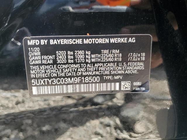 Photo 14 from auction – 2021 BMW X3 SDRIVE3 with VIN 5UXTY3C03M9F18500