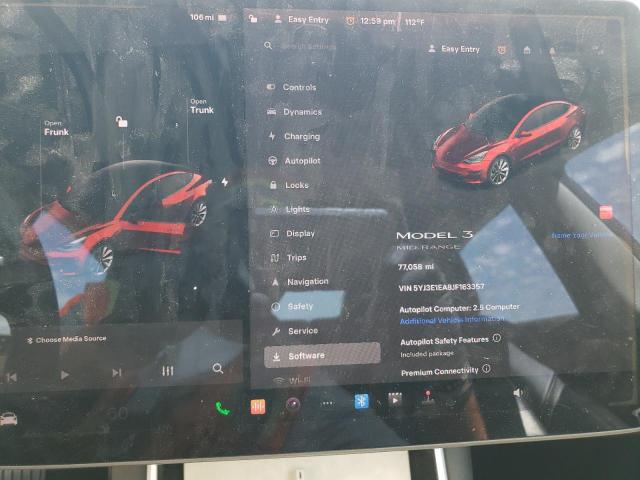 Photo 9 from auction – 2018 TESLA MODEL 3 with VIN 5YJ3E1EA8JF163357