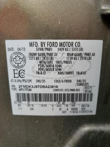 Photo 14 from auction – 2013 FORD EDGE SEL with VIN 2FMDK3J97DBA23818