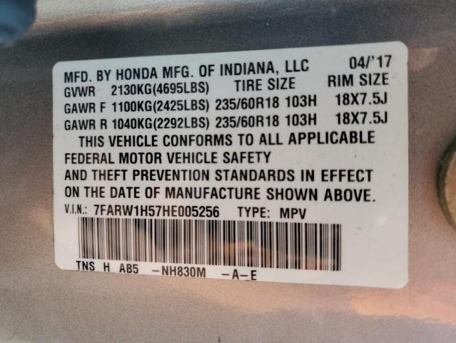 Photo 14 from auction – 2017 HONDA CR-V EX with VIN 7FARW1H57HE005256