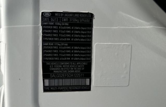 Photo 10 from auction – 2013 LAND ROVER RANGE ROVE with VIN SALGS2EF5DA122511
