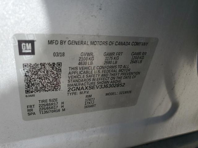 Photo 14 from auction – 2018 CHEVROLET EQUINOX LT with VIN 2GNAXSEV3J6302852