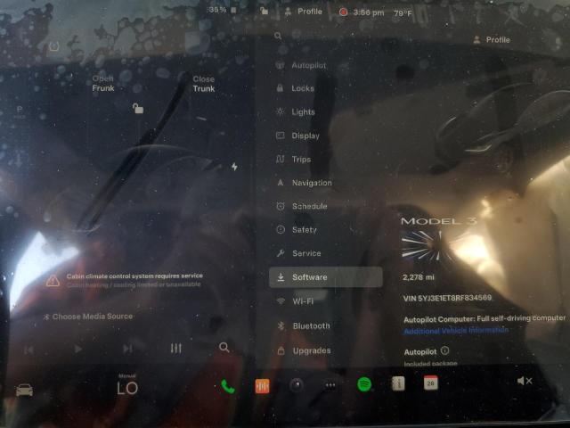 Photo 9 from auction – 2024 TESLA MODEL 3 with VIN 5YJ3E1ET8RF834569