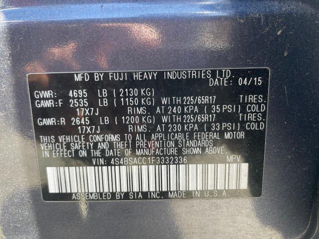 Photo 10 from auction – 2015 SUBARU OUTBACK 2. with VIN 4S4BSACC1F3332336