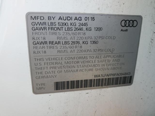 صورة رقم 14 من المزاد - 2015 AUDI Q5 PREMIUM مع VIN WA1LFAFP8FA094843