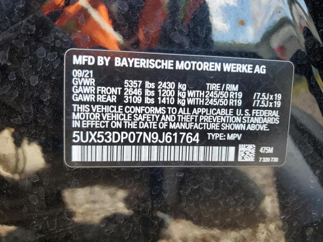 Photo 14 from auction – 2022 BMW X3 XDRIVE3 with VIN 5UX53DP07N9J61764