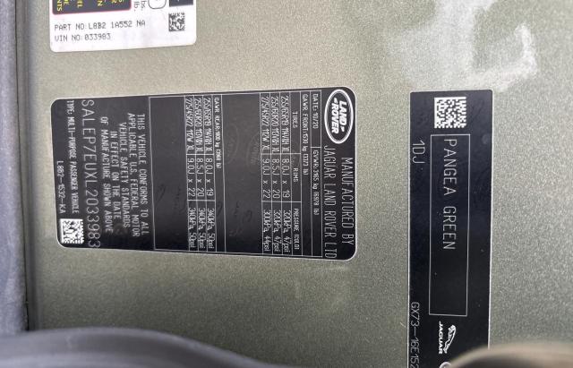 Photo 10 from auction – 2020 LAND ROVER DEFENDER 1 with VIN SALEP7EUXL2033983