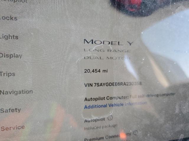 Photo 9 from auction – 2024 TESLA MODEL Y with VIN 7SAYGDEE6RA230358