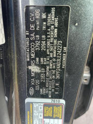 Photo 10 from auction – 2020 KIA FORTE FE with VIN 3KPF24AD3LE342273