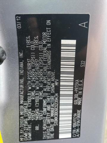 Photo 14 from auction – 2012 TOYOTA SIENNA LE with VIN 5TDKK3DC6CS239434