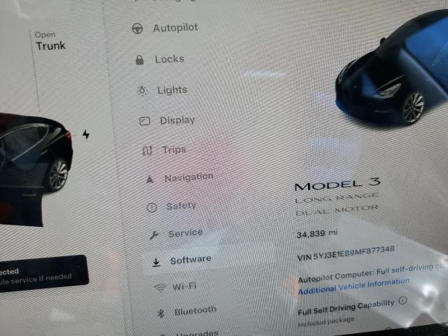 Photo 9 from auction – 2021 TESLA MODEL 3 with VIN 5YJ3E1EB9MF877348