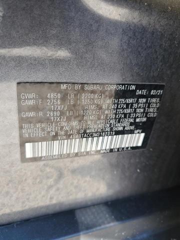 Photo 14 from auction – 2021 SUBARU OUTBACK PR with VIN 4S4BTACC3M3182319