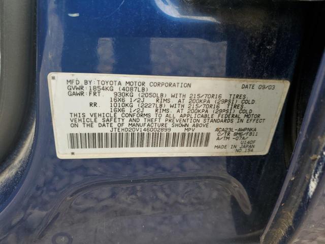 Photo 14 from auction – 2004 TOYOTA RAV4 with VIN JTEHD20V146002899