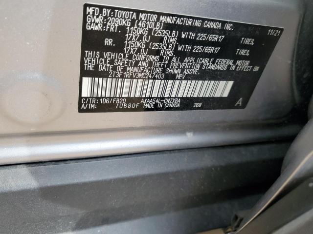 Photo 14 from auction – 2021 TOYOTA RAV4 LE with VIN 2T3F1RFV3MC247403