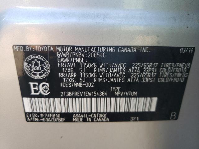 Photo 14 from auction – 2014 TOYOTA RAV4 LE with VIN 2T3BFREV1EW154364