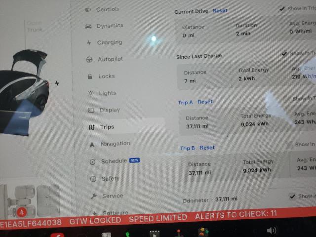 Photo 9 from auction – 2020 TESLA MODEL 3 with VIN 5YJ3E1EA5LF644038
