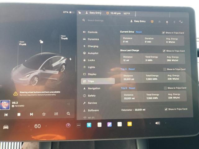 Photo 9 from auction – 2022 TESLA MODEL 3 with VIN 5YJ3E1EB4NF286264