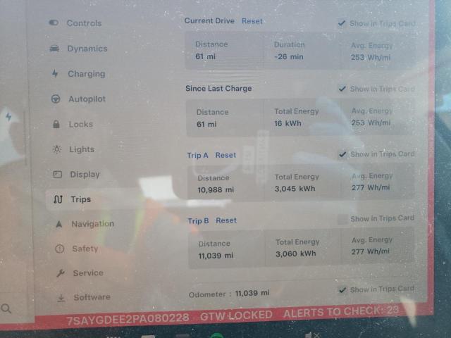 Photo 9 from auction – 2023 TESLA MODEL Y with VIN 7SAYGDEE2PA080228