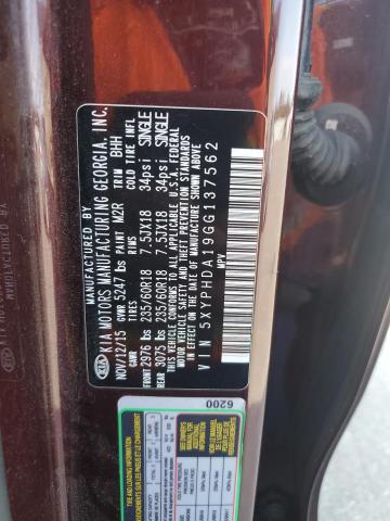 Photo 14 from auction – 2016 KIA SORENTO EX with VIN 5XYPHDA19GG137562