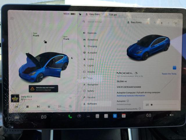Photo 9 from auction – 2019 TESLA MODEL 3 with VIN 5YJ3E1EA4KF424968