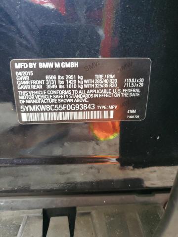 Photo 14 from auction – 2015 BMW X6 M with VIN 5YMKW8C55F0G93843
