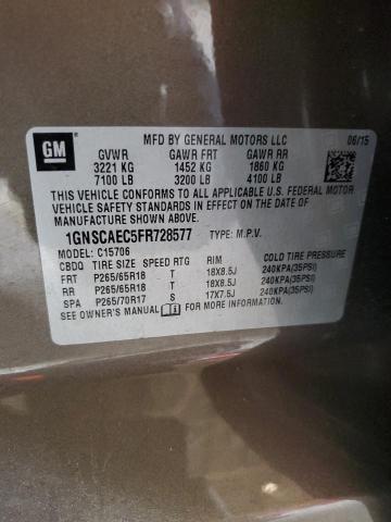 Photo 14 from auction – 2015 CHEVROLET TAHOE C150 with VIN 1GNSCAEC5FR728577