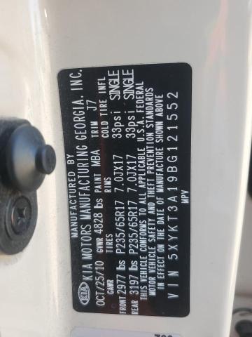 Photo 14 from auction – 2011 KIA SORENTO BA with VIN 5XYKT3A19BG121552