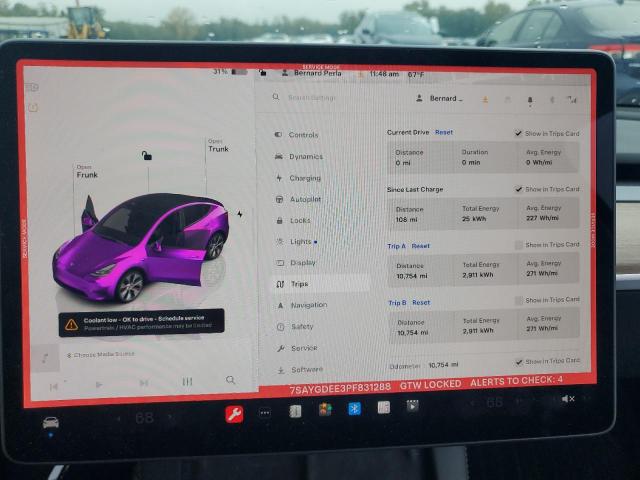 Photo 9 from auction – 2023 TESLA MODEL Y with VIN 7SAYGDEE3PF831288