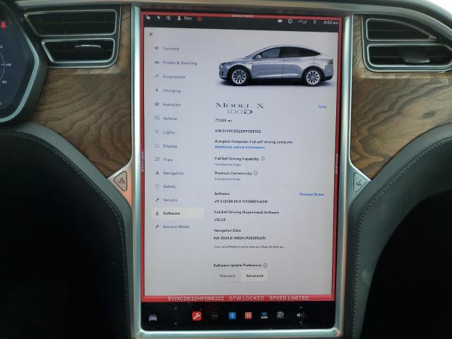 Photo 9 from auction – 2017 TESLA MODEL X with VIN 5YJXCDE22HF068322
